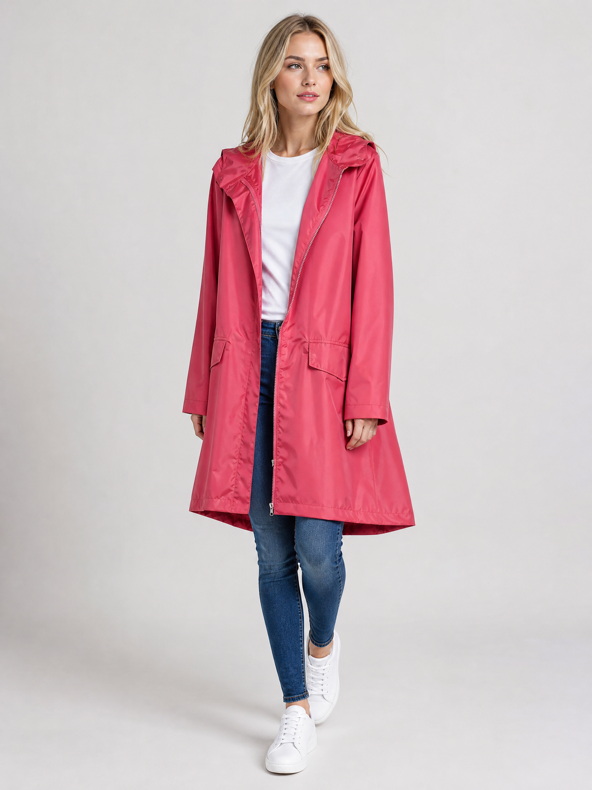 Women's Tailored Waterproof Rain Jacket in Red
