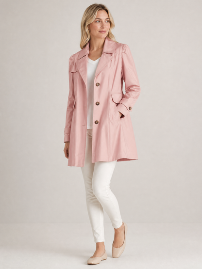 Women's Relaxed-Fit Water-Resistant Rain Coat in Pink