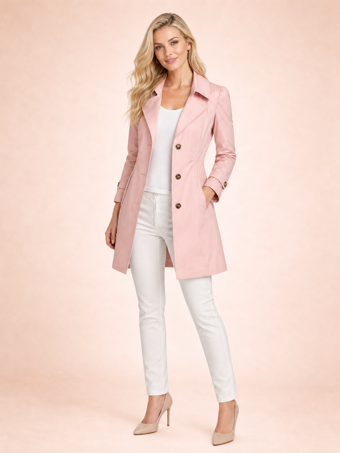 Women's Double-Breasted Tailored Trench Coat