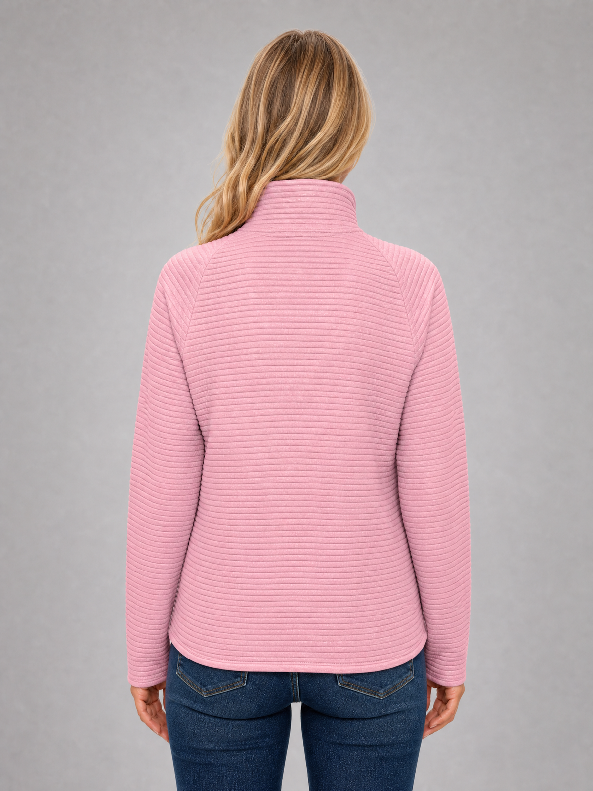 Women's Textured-Rib Half-Zip Knit Sweater