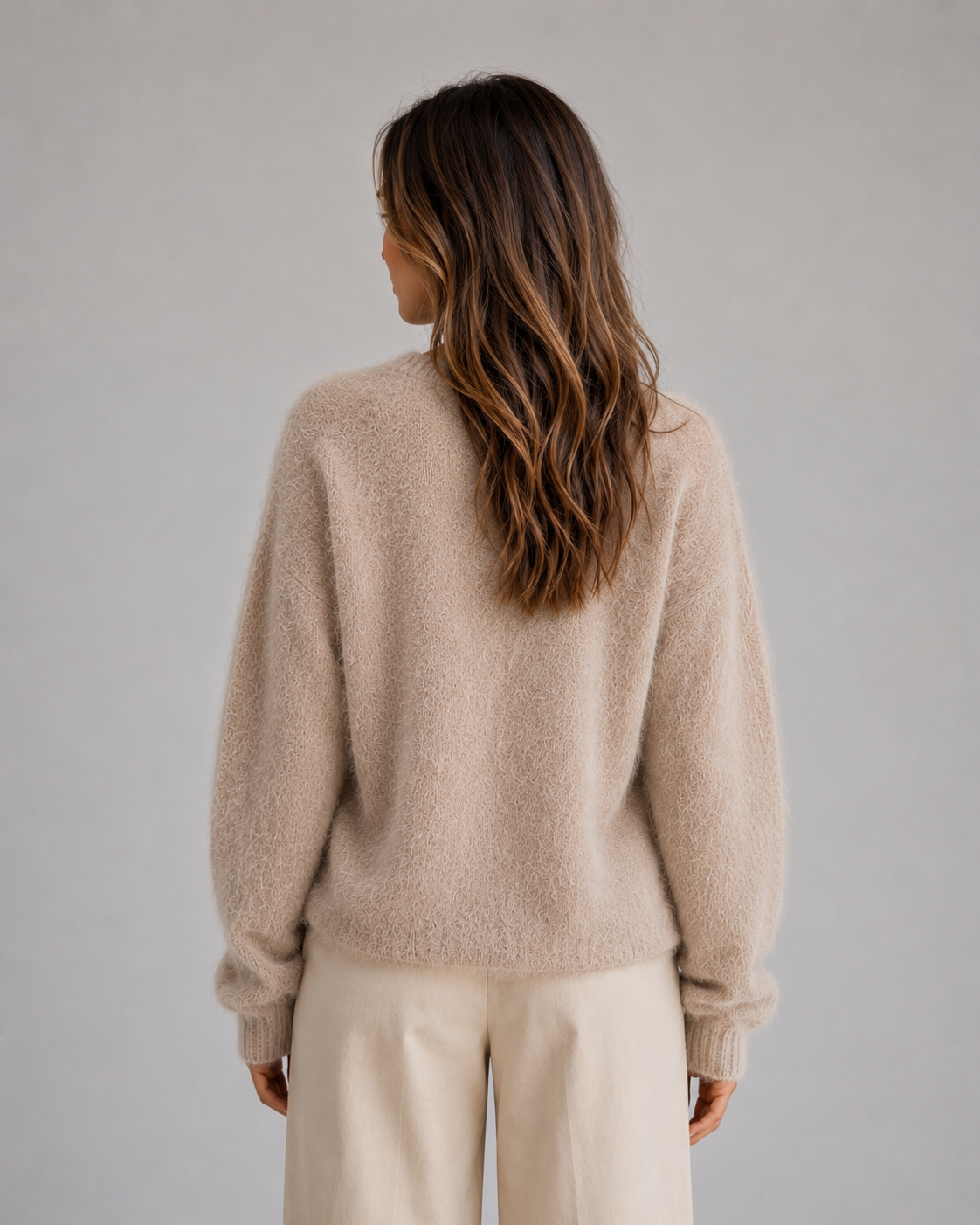Women's Chunky Knit Cardigan Button Front V-Neck Ribbed Jumper in Dark Grey – product image 2