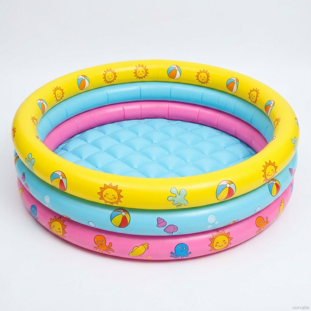 Inflatable Baby Paddling Pool 3-Ring Hello Summer Design by Eurekakids