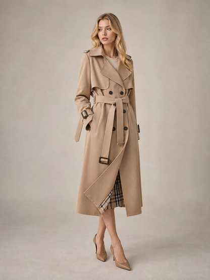 Women's Tailored Lightweight Trench Coat in Beige