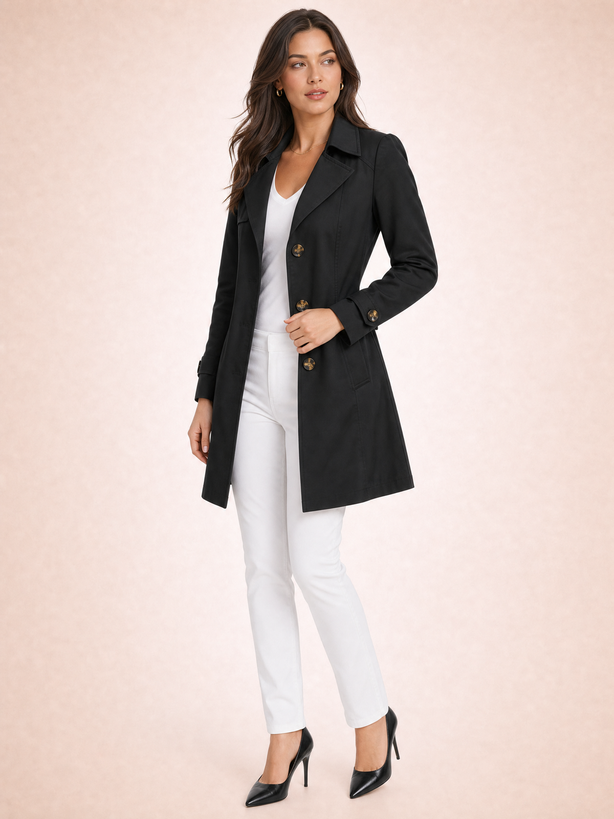 Women's Double-Breasted Tailored Trench Coat