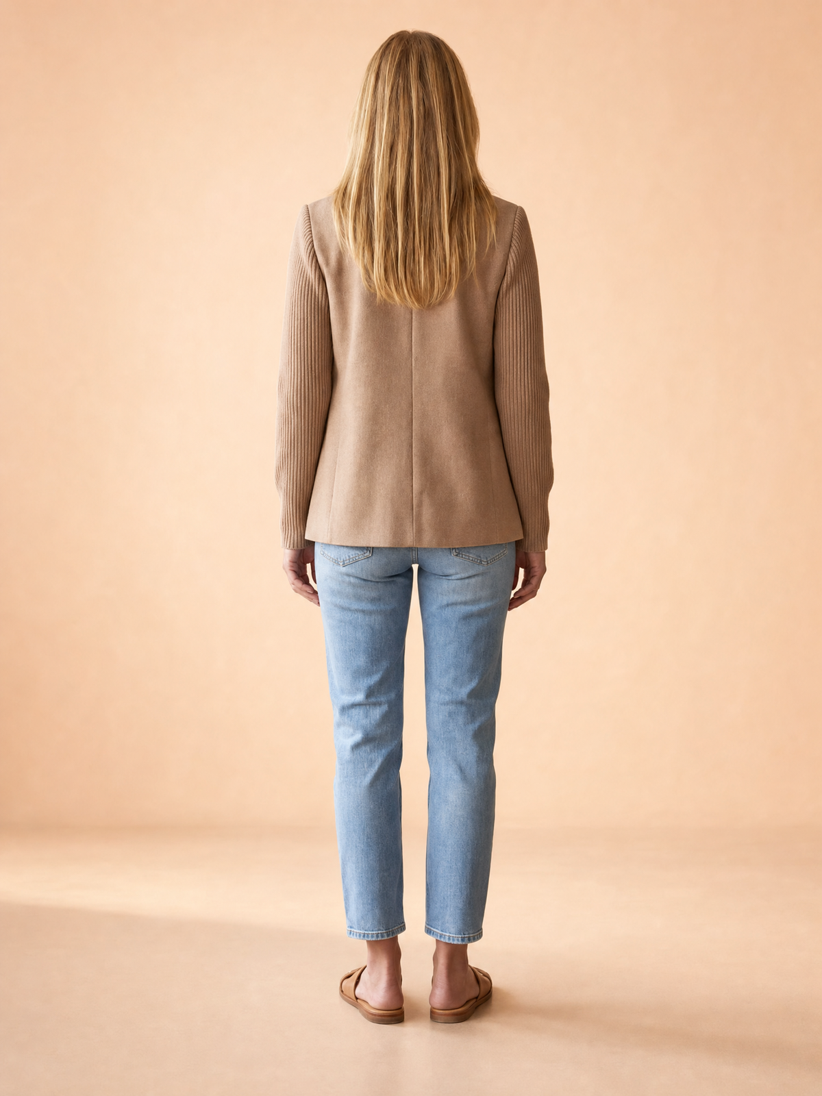 Women's Ribbed Knit Lapel Blazer Coat